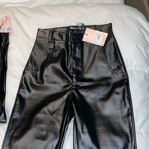Missguided Faux Leather Moto Leggings